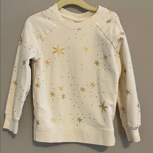 Hanna Andersson Cream Sweatshirt with Gold Stars